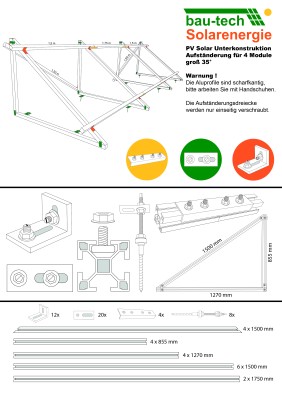 1500Watt Solaranlage (0% MwSt.*) Solax inkl. Aufständerung