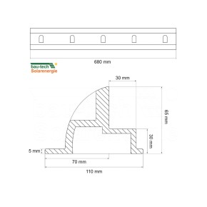 Solarmodul Halterung Set Wohnmobile 68 cm ABS Kunststoff weiß inkl. Schrauben